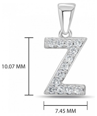 14k White Gold A to Z Diamond Initial Pendant Necklace (1/10cttw) with 18-inch chain Z $102.96 Necklaces