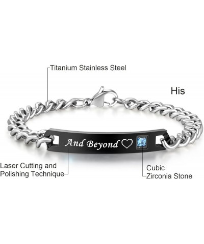 His & Hers Matching Set Titanium Stainless Steel To Infinity And Beyond Couple Bracelet in a Gift Box To Infinity $10.00 Brac...