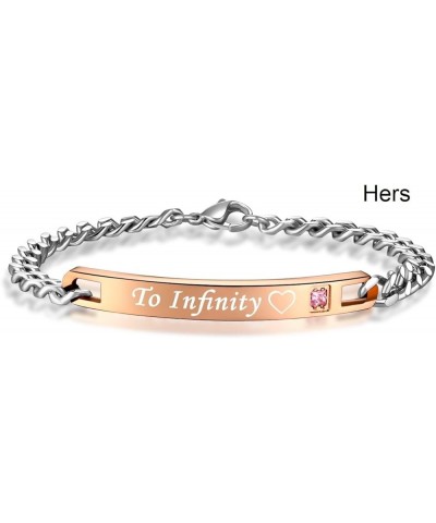 His & Hers Matching Set Titanium Stainless Steel To Infinity And Beyond Couple Bracelet in a Gift Box To Infinity $10.00 Brac...