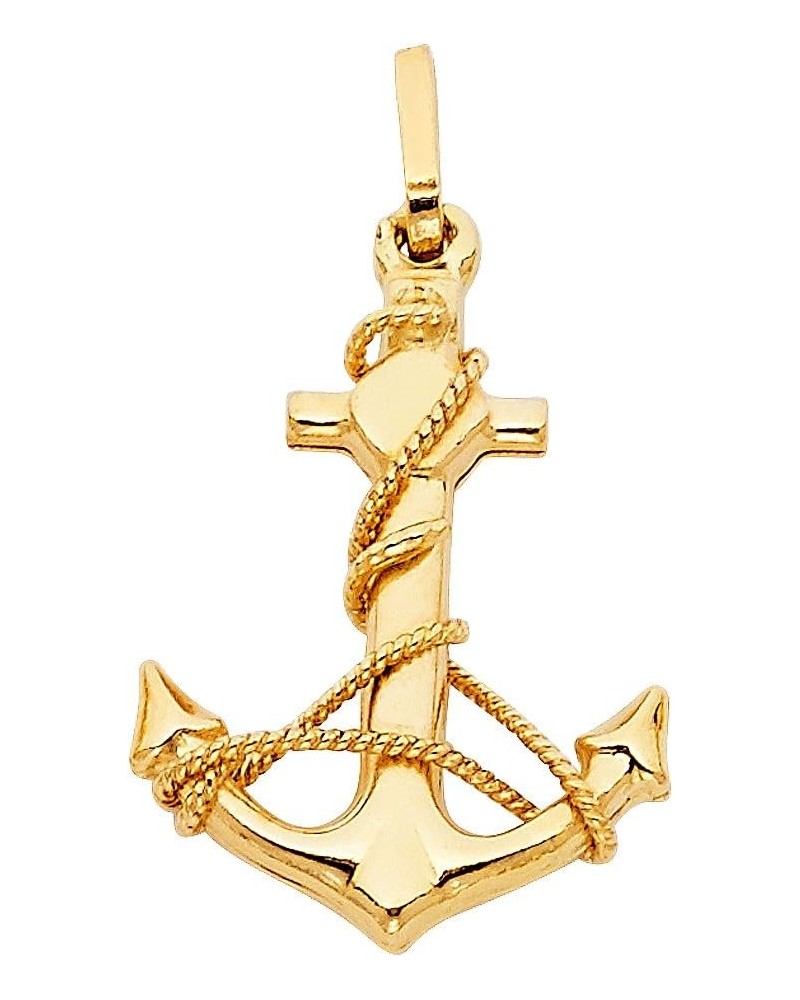 14k Yellow Gold Anchor Pendant $79.38 Pendants