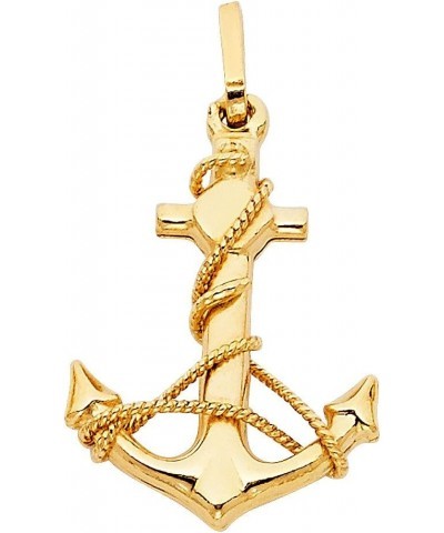 14k Yellow Gold Anchor Pendant $79.38 Pendants