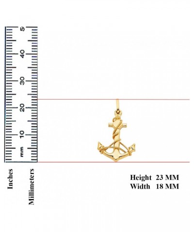 14k Yellow Gold Anchor Pendant $79.38 Pendants