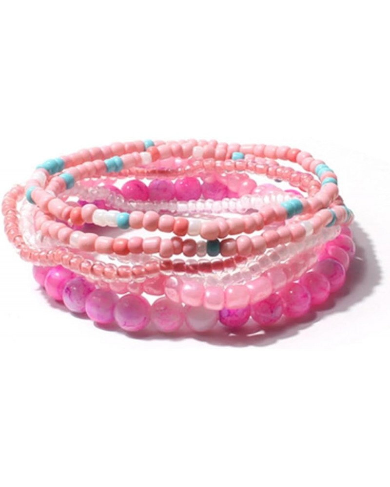 Boho Stretch Bead Bracelets for Women Stackable Bracelets Colorful Beaded Bracelets Multi Layered Beads Bracelets Summer Jewe...