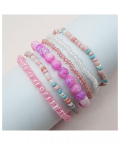 Boho Stretch Bead Bracelets for Women Stackable Bracelets Colorful Beaded Bracelets Multi Layered Beads Bracelets Summer Jewe...