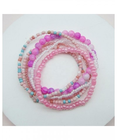 Boho Stretch Bead Bracelets for Women Stackable Bracelets Colorful Beaded Bracelets Multi Layered Beads Bracelets Summer Jewe...