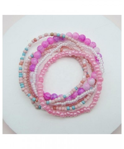 Boho Stretch Bead Bracelets for Women Stackable Bracelets Colorful Beaded Bracelets Multi Layered Beads Bracelets Summer Jewe...