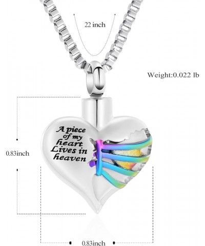 Cremation Jewelry Heart Urn Necklace for Ashes Stainless Steel Cremation Keepsake Urn Pendant for Women Men Silver+Colorful $...