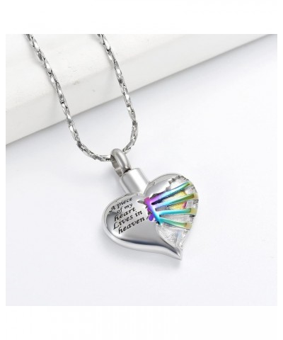 Cremation Jewelry Heart Urn Necklace for Ashes Stainless Steel Cremation Keepsake Urn Pendant for Women Men Silver+Colorful $...