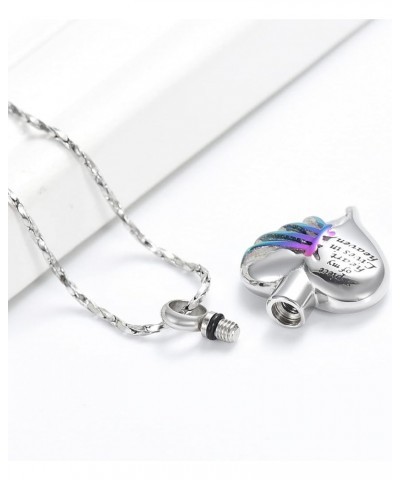 Cremation Jewelry Heart Urn Necklace for Ashes Stainless Steel Cremation Keepsake Urn Pendant for Women Men Silver+Colorful $...