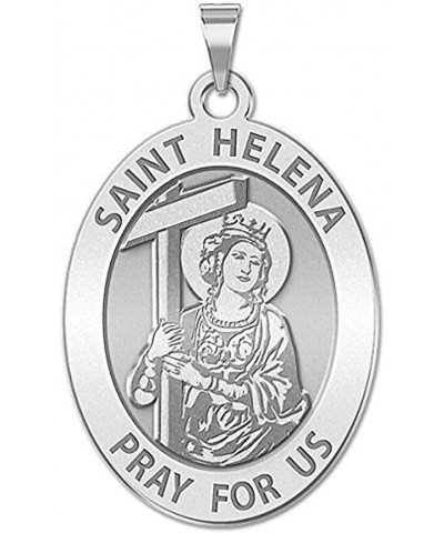 Saint Helena Oval Religious Medal - 2/3 X 3/4 Inch Size of Nickel, Sterling Silver Medal Only $26.52 Pendants