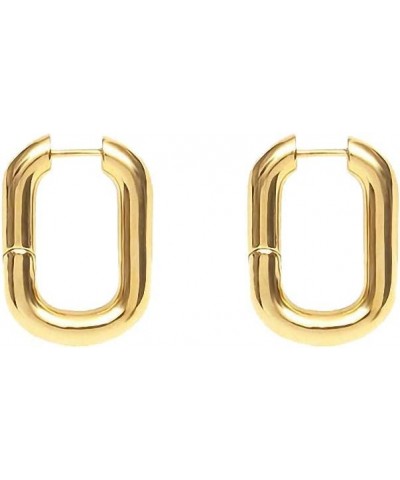 Women Hoop Earrings Statement Copper Earrings Minimalist Metal Stud Earrings 1968 Gold $8.84 Earrings