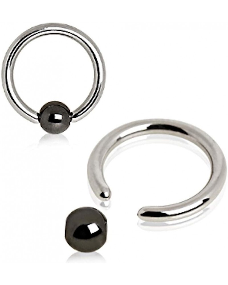 316L Surgical Steel Captive Bead Ring with Hematite Plated Ball 16GA, Length: 1/4", Ball Size: 3mm $7.00 Body Jewelry