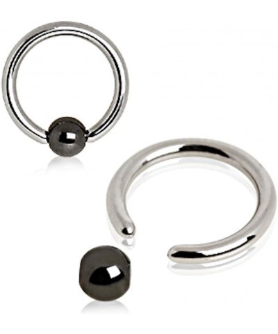 316L Surgical Steel Captive Bead Ring with Hematite Plated Ball 16GA, Length: 1/4", Ball Size: 3mm $7.00 Body Jewelry