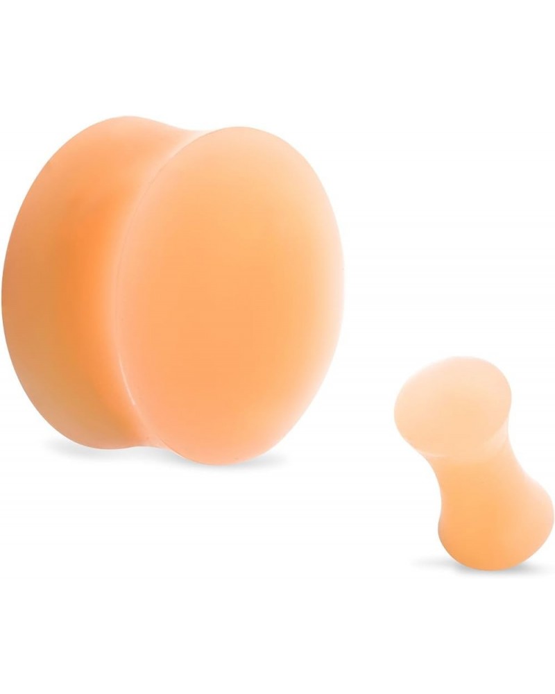 Peach Flesh Tone Silicone Double Flared Plugs, Sold as a Pair 8mm (0G) $10.41 Body Jewelry