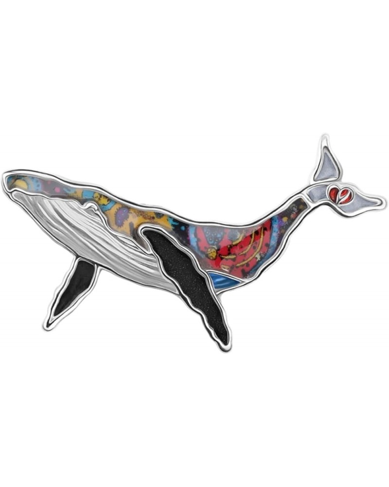 Enamel Zinc Alloy Elegant Whale Brooches Scarf Dress Pins Ocean Animals Decorations Jewelry for Women Teens Girls Charms Gift...