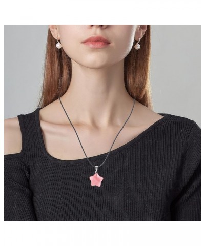 Star Crystal Choker Necklaces Gift for Friend Family, Kawaii Cute Star Charms Pendant Choker Necklaces for Women Trendy Pink ...