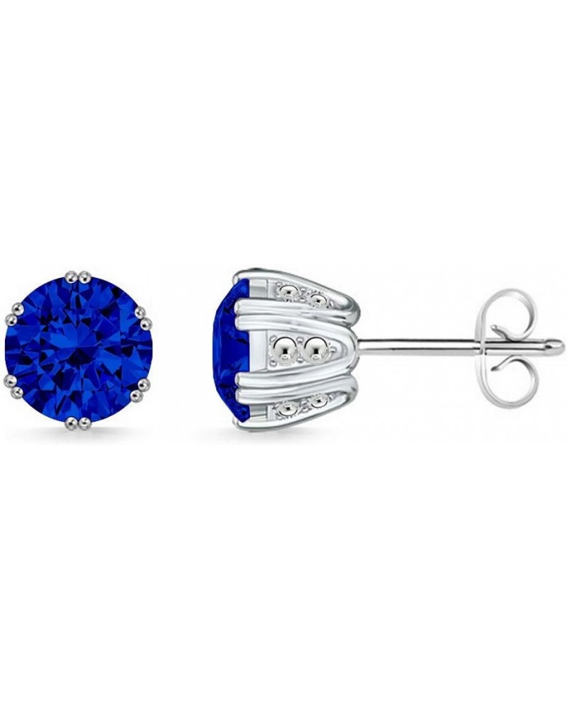 Swarovski Aquamarine Earrings Silver Plated Brass Stud Earrings for women swarovski sapphire $12.38 Earrings