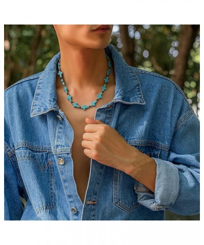 Beaded Necklace for Men,Mens Hawaiin Summer Beach Necklace Boho Turquoise Coconut Beads Choker Necklace for Men Women Girls C...