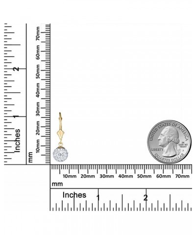 10K Yellow Gold 8mm Swarovski Elements Crystal Dangle Ball Lever-back Drop Earrings $36.75 Earrings