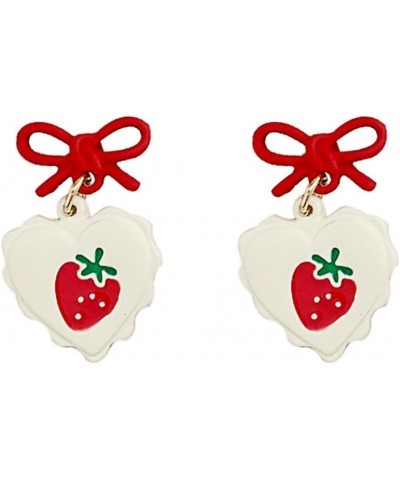 3D Red Strawberry Earrings for Women Cute Fruit Earrings Dangle Jewelry Gifts B $5.49 Earrings