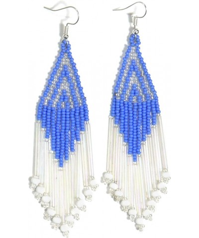 Handmade beaded native american style glass seed bead earrings Pendientes de cuentas nativas al estilo mexicano de artesanos ...