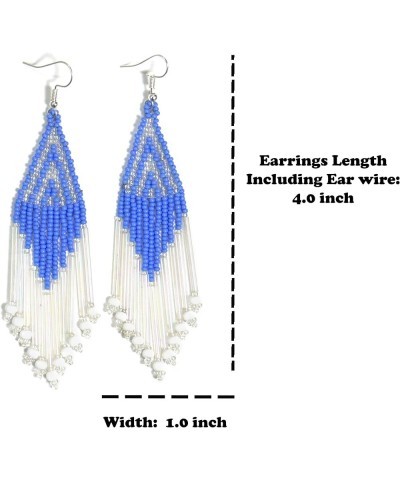 Handmade beaded native american style glass seed bead earrings Pendientes de cuentas nativas al estilo mexicano de artesanos ...