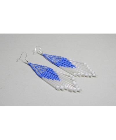 Handmade beaded native american style glass seed bead earrings Pendientes de cuentas nativas al estilo mexicano de artesanos ...