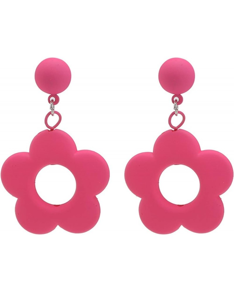 60s 70s Flower Dangle Earrings for Women Girls Retro Daisy Flower Floral Dangle Earring Handmade Bohemian Earring Pink $5.19 ...