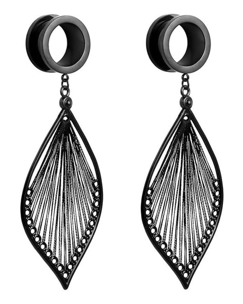 SoScene Ear Gauges Dangle Black Midnight Harpist Ear Plugs 12mm- 1/2 inch $8.41 Body Jewelry