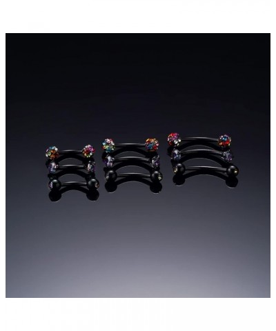 9PCS Surgical Steel Eyebrow Ring for Women Men Black Curved Barbell Bar 16G CZ Eyebrow Helix Tragus Cartilage Piercing Ring 6...