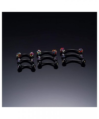 9PCS Surgical Steel Eyebrow Ring for Women Men Black Curved Barbell Bar 16G CZ Eyebrow Helix Tragus Cartilage Piercing Ring 6...