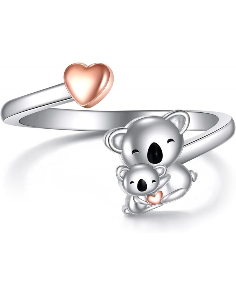 Cat/Elephant/Frog Ring Sterling Silver Animal Jewelry Gift for Women Girls koala $15.89 Rings