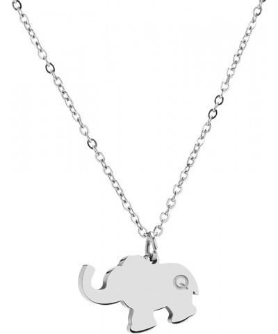 Elephant Gift Elephant Initial Necklace for Girl Women Dainty Lucky Elephant Pendant with Message Gift Card Friendship Gift I...