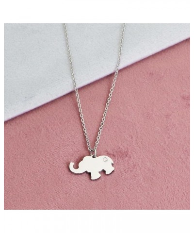 Elephant Gift Elephant Initial Necklace for Girl Women Dainty Lucky Elephant Pendant with Message Gift Card Friendship Gift I...