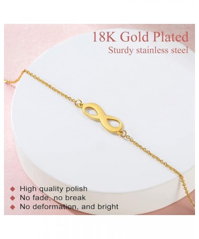 Handcuff Ankle Bracelets for Women Stainless Steel/18K Gold Plated Ankle Chain Punk Jewelry 2.customized-infinity & gold plat...