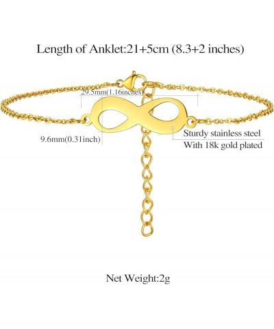 Handcuff Ankle Bracelets for Women Stainless Steel/18K Gold Plated Ankle Chain Punk Jewelry 2.customized-infinity & gold plat...