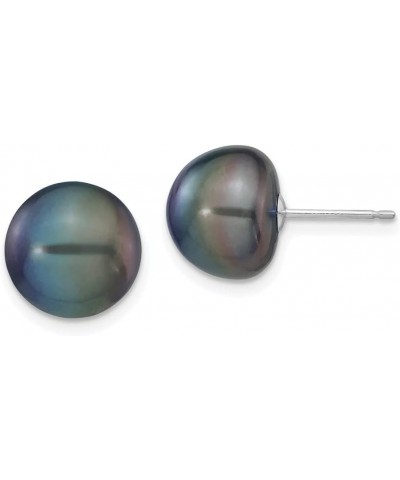 14K White Gold 7 8mm Black Button Freshwater Cultured Pearl Stud Earrings 14K White Gold - 10mm - 0.39 inch $43.33 Earrings