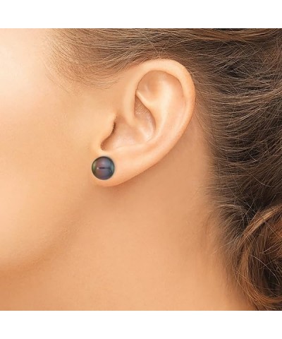 14K White Gold 7 8mm Black Button Freshwater Cultured Pearl Stud Earrings 14K White Gold - 10mm - 0.39 inch $43.33 Earrings