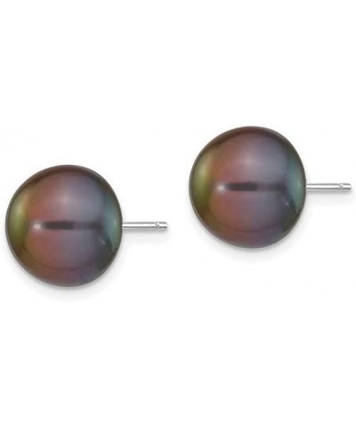 14K White Gold 7 8mm Black Button Freshwater Cultured Pearl Stud Earrings 14K White Gold - 10mm - 0.39 inch $43.33 Earrings