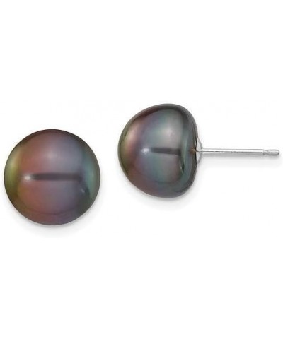 14K White Gold 7 8mm Black Button Freshwater Cultured Pearl Stud Earrings 14K White Gold - 10mm - 0.39 inch $43.33 Earrings