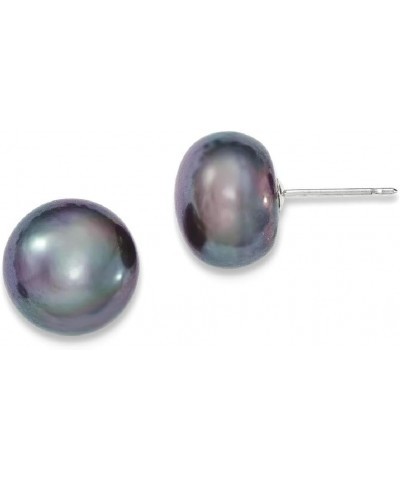 14K White Gold 7 8mm Black Button Freshwater Cultured Pearl Stud Earrings 14K White Gold - 10mm - 0.39 inch $43.33 Earrings