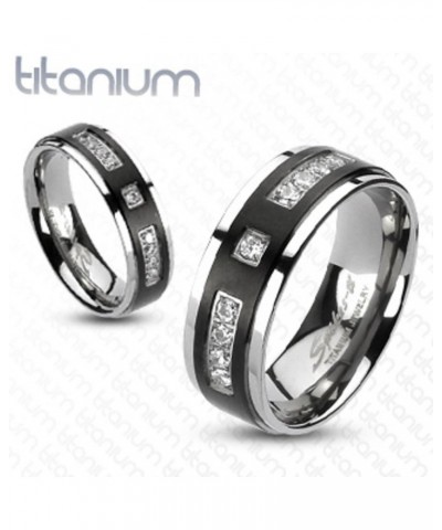 His and Her Black Plated Stainless Steel Bridal Ring Set and Titanium Wedding Band Women's Size 09 Men's Size 12 $21.86 Sets