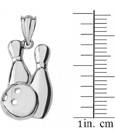 Bowling Pins and Ball Sports Pendant Necklace 20" 10k White-Gold $17.76 Necklaces