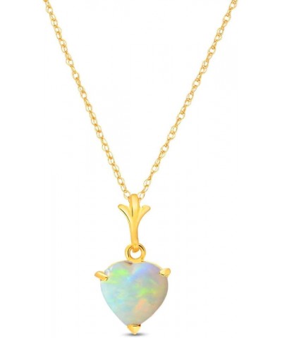 14k Yellow Gold Heart-shaped Natural Opal Pendant Necklace 24.0 Inches $92.53 Necklaces