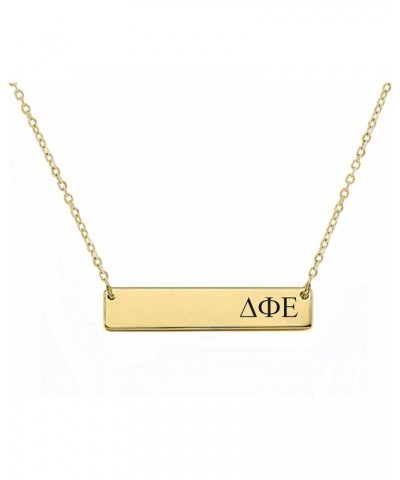 Delta Phi Epsilon Sorority Bar Necklace Greek Sorority Letters with Adjustable Chain $14.61 Necklaces