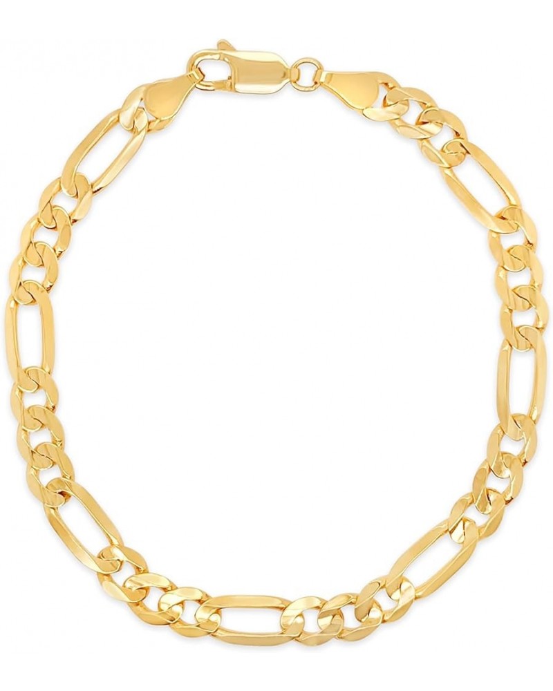 Solid 14k Gold Figaro Link Chain Bracelet, Yellow Gold Bracelet for Men & Women 2.8mm 8 inch $45.56 Bracelets