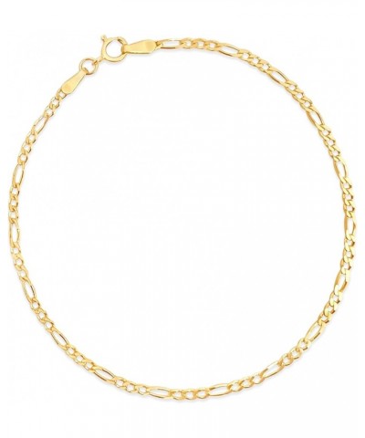 Solid 14k Gold Figaro Link Chain Bracelet, Yellow Gold Bracelet for Men & Women 2.8mm 8 inch $45.56 Bracelets