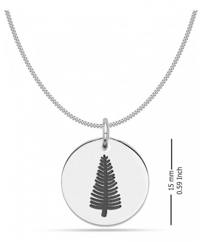 925 Sterling Silver Pine Tree Charm Necklace - Handmade Necklace - Gift for Her - Woodland Jewelry New Year Pine Tree Strengt...