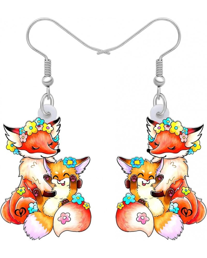 Cartoon Fox Earrings Foxes Dangle Cute Animals Jewelry Gifts for Women Girls Fox A $7.66 Earrings