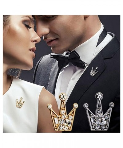 Luxury Metal Crown Brooch For Women Men Fashion Crystal Beautiful Cute Pin Necktie Clip Collar Decoration Christmas Gifts Gol...